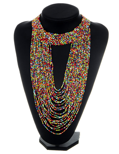 Red & Blue Beaded Necklace