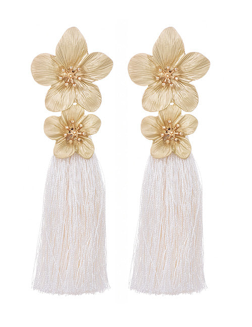 white lilies earrings