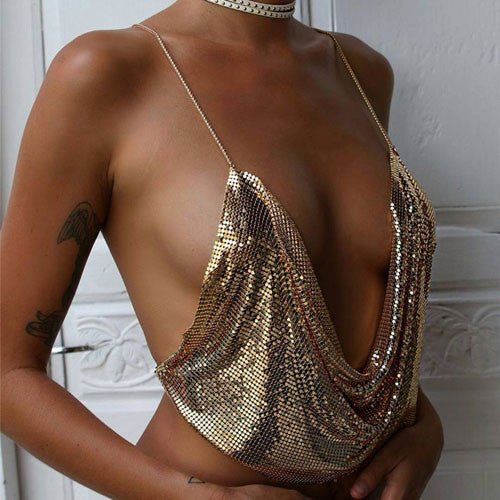 Short Gold Chain Blouse
