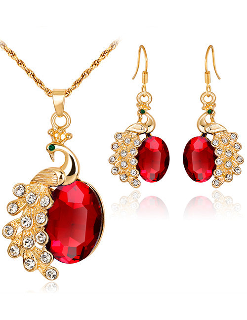 Red Phoenix Necklace Set
