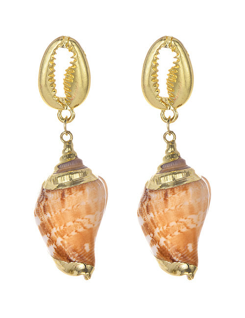 orange shell earrings