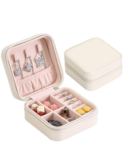 White Travel Jewelry Box
