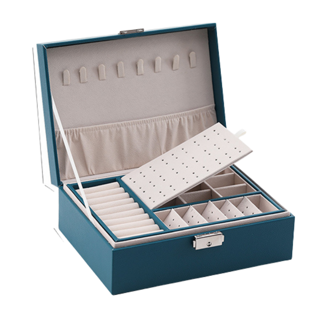 Large Teal Jewelry Case