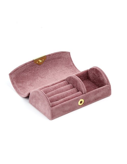 Pink Velvet Travel Jewelry Box