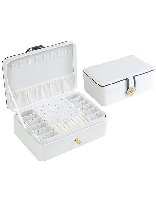 Large White & Blue Jewelry Case