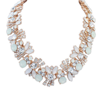 Teal Lilies Necklace
